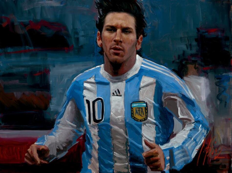 Fabian Perez artista plastico retrato a Lionel Messi obra subastada en evento benefico 1