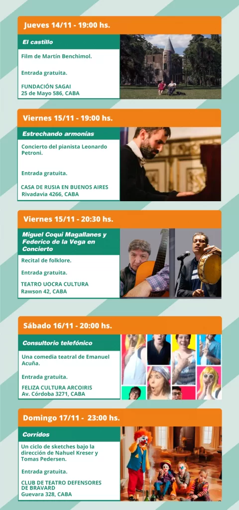 Agenda cultural semanal 14 11